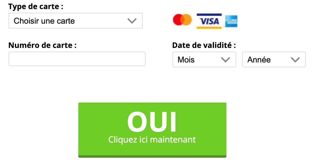 Un bouton de validation gigantesque, aucun bouton "Annuler"...